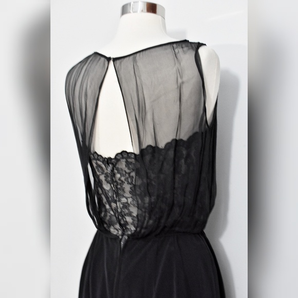Vintage 50s/60s Black Illusion Wiggle Dress - Picture 6 of 8